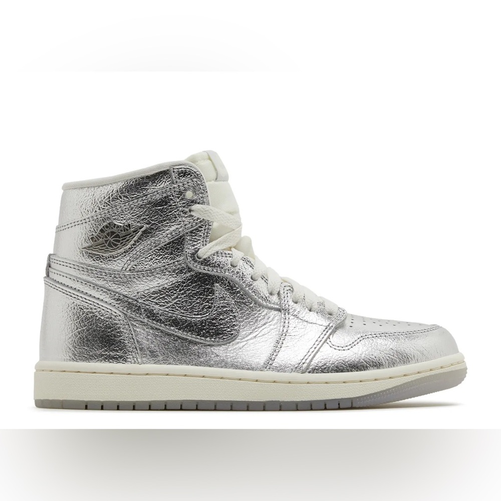 Nike Women's Air Jordan 1 Retro High OG Metallic Silver High-Top Sneakers